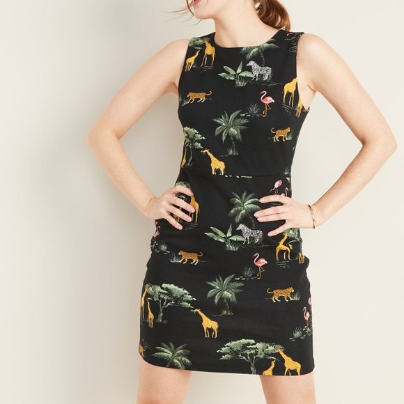 Old Navy Black Safari Sheath Dress 